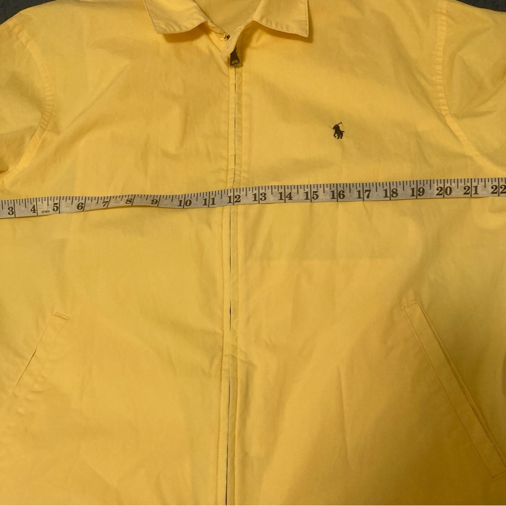 Polo Ralph Lauren Harrington Jacket  Pony Embroidered Yellow Cotton Size L - Picture 10 of 16